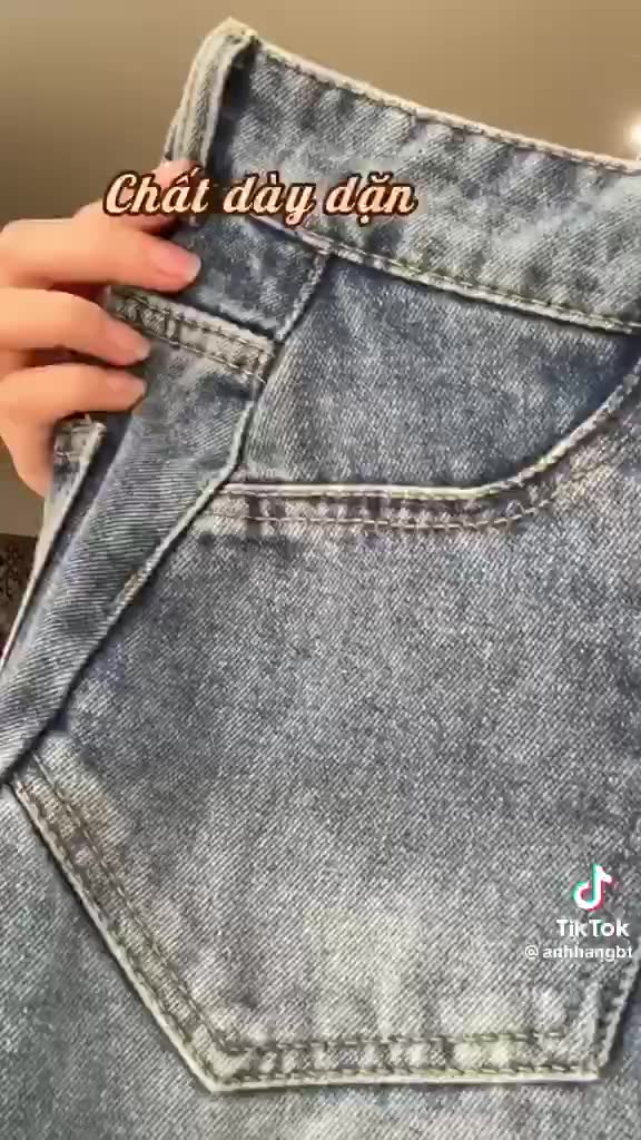 Chân váy jeans ngắn chữ A lưng cao, váy bò túi nhọn có kèm ảnh thật | BigBuy360 - bigbuy360.vn