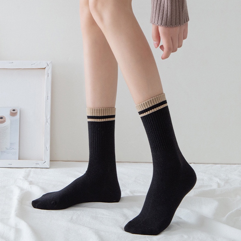 Vớ cotton Cổ Cao Co Giãn Phong Cách Hàn Quốc Cho Nam Và Nữ