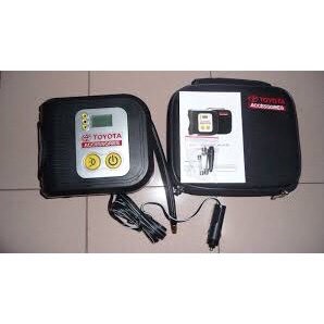 Bơm lốp ô tô TỰ NGẮT cao cấp TOYOTA Accessories nguồn tẩu 12V có đèn - Bảo hành 12 tháng.