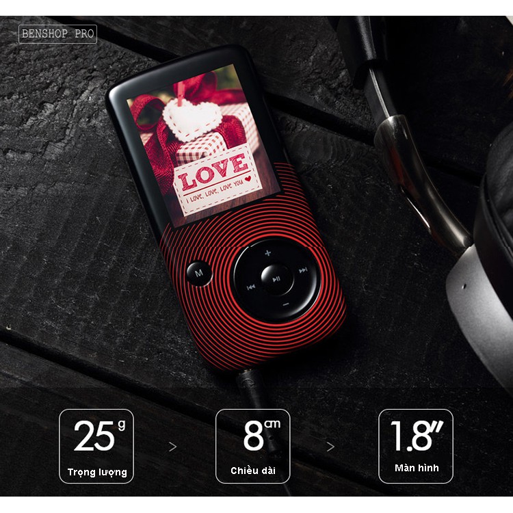 Tổng xả kho máy nghe nhạc Lossless Bluetooth cho học sinh sinh viên Aigo MP3-209 (Tặng tai nghe) (đỏ)