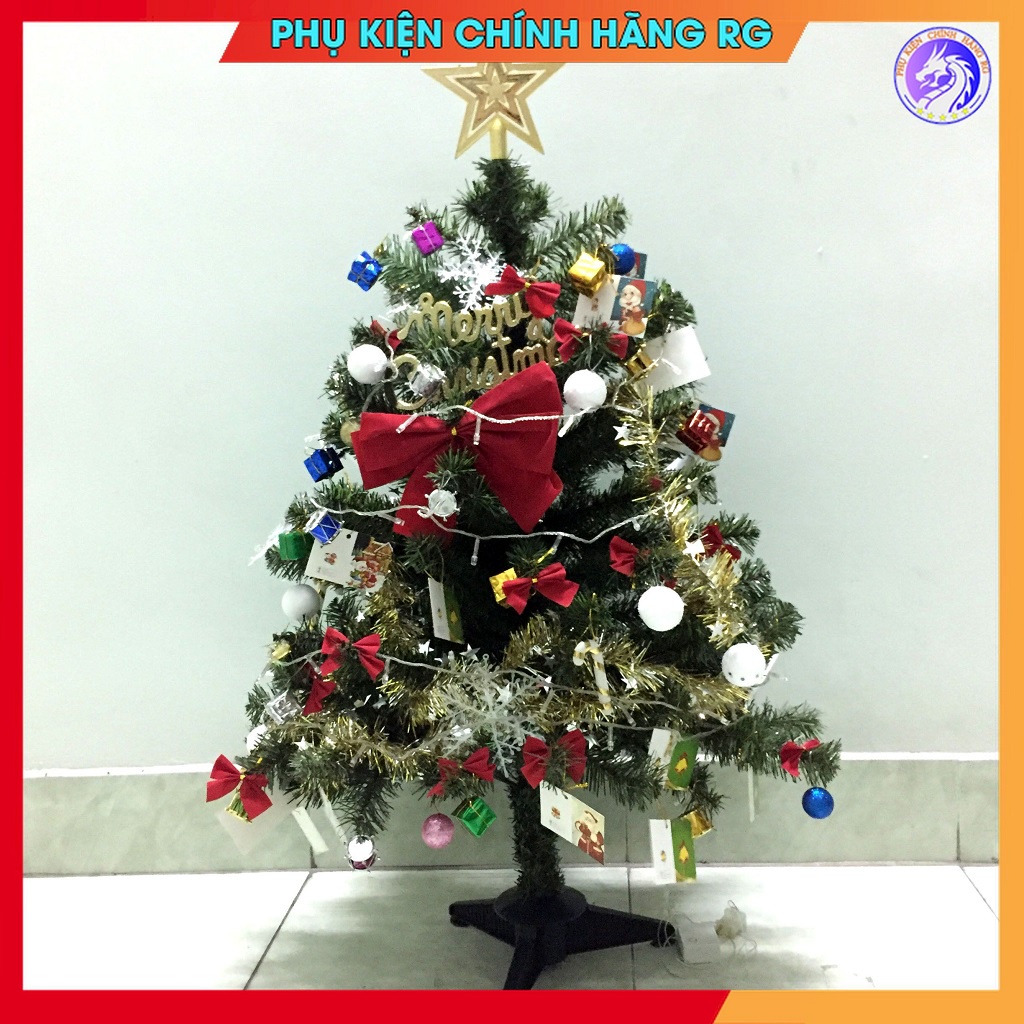 Cây thông noel mini để bàn cao 90cm tặng kèm phụ kiện trang trí dễ thương trưng bày phòng khách phòng ngủ bàn làm việc