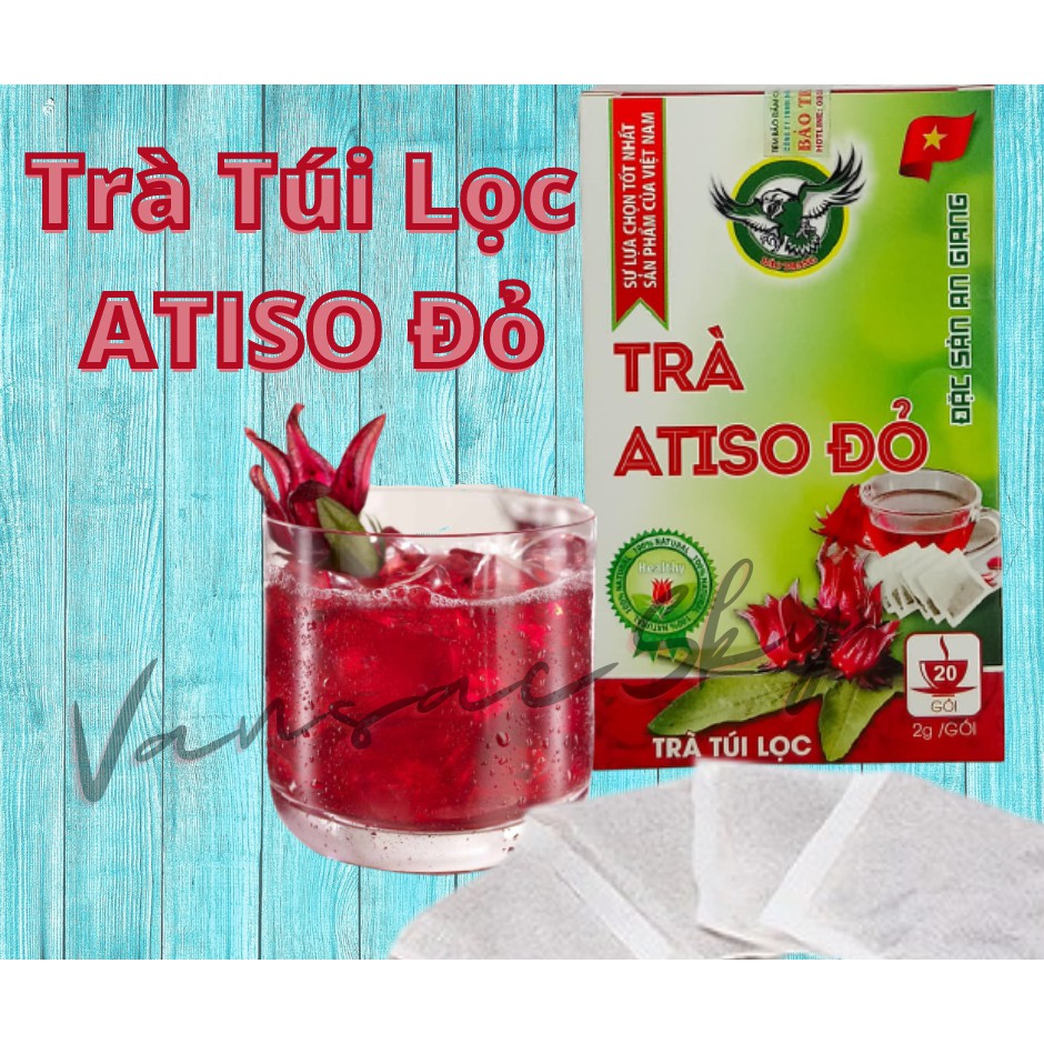 Trà túi lọc atiso đỏ 40 gram 20 gói chống lão hóa, tăng miễn dịch, điều hòa đường huyết, huyết áp-BAO TRANG-VansacSky