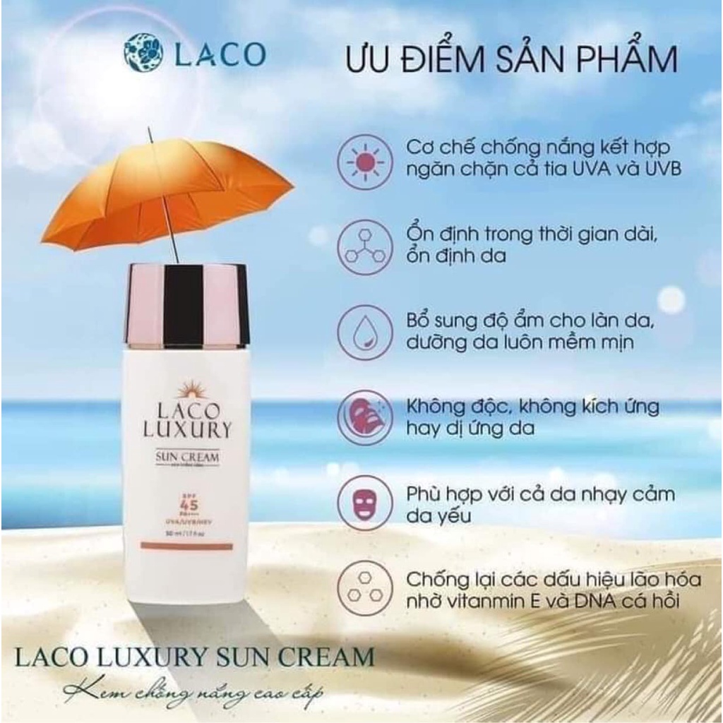 Kem chống nắng Laco Luxury Sun Cream lọ 50ml