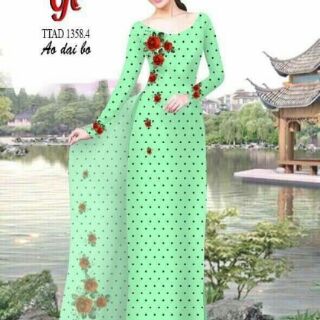 Vải áo dài chấm bi
