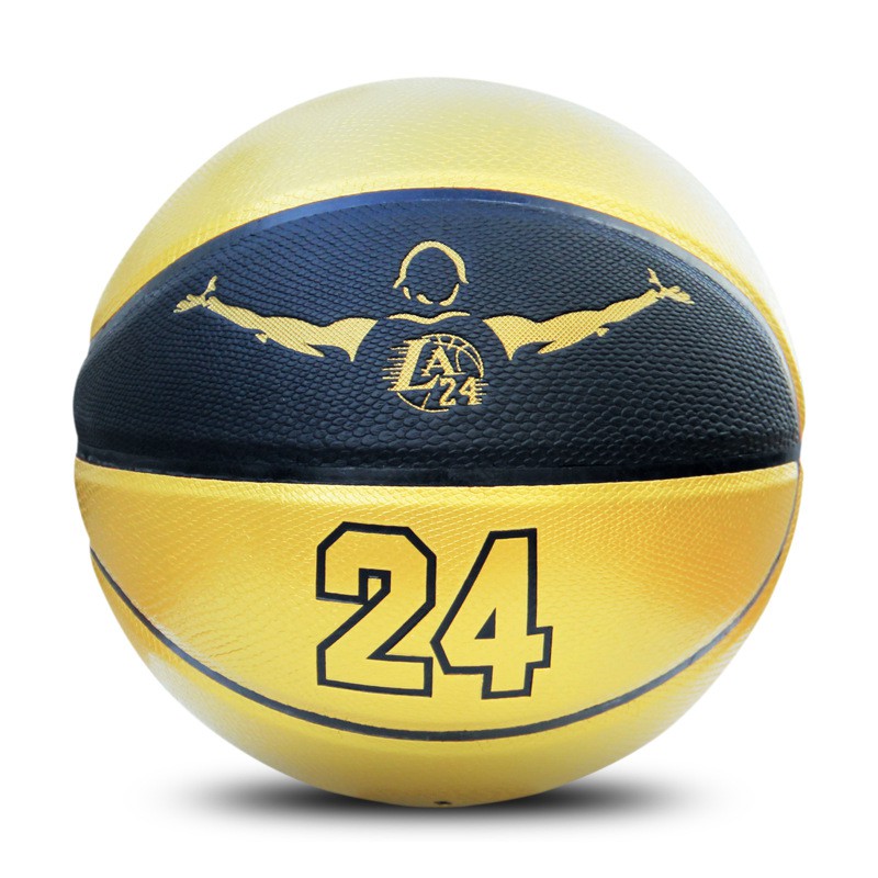Bóng Rổ Kobe Bryant Đen Vàng Size Số 7 Da PU Cao Cấp Chuẩn Thi Đấu (Tặng bơm mini, băng cổ tay, túi rút dù, kim và lưới)