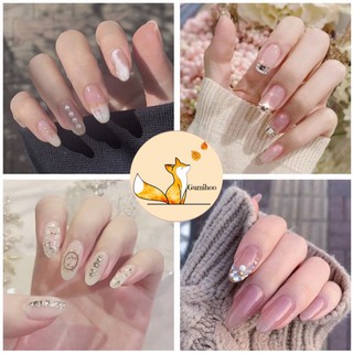 [ĐẸP MÊ] Bộ 24 móng tay giả đính đá siêu sang kèm keo dán