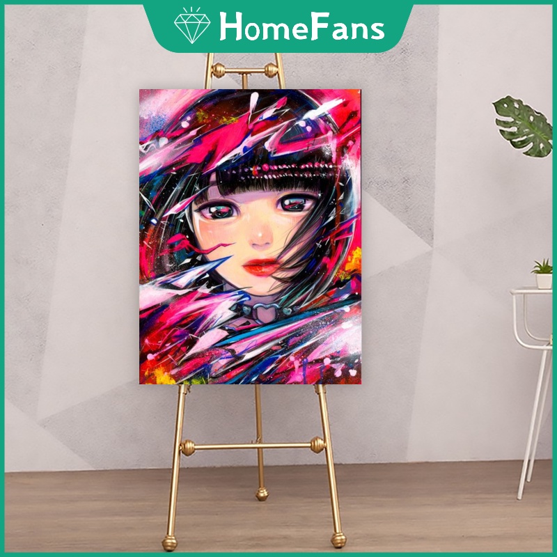 Bộ Tranh Sơn Dầu Diy Hình Cô Gái Dễ Thương, Kích Thước 40x50cm