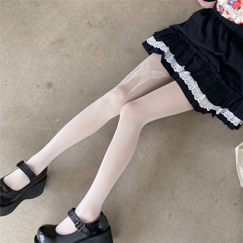 Xixi Quần Tất Lưới Họa Tiết Bướm Phong Cách Lolita Ngọt Ngào Cho Nữ