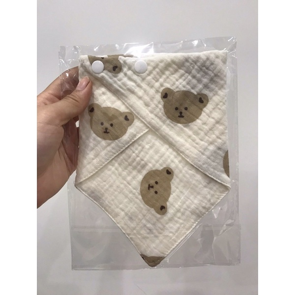 Yếm tam giác muslintree organic 4 lớp cao cấp cho bé