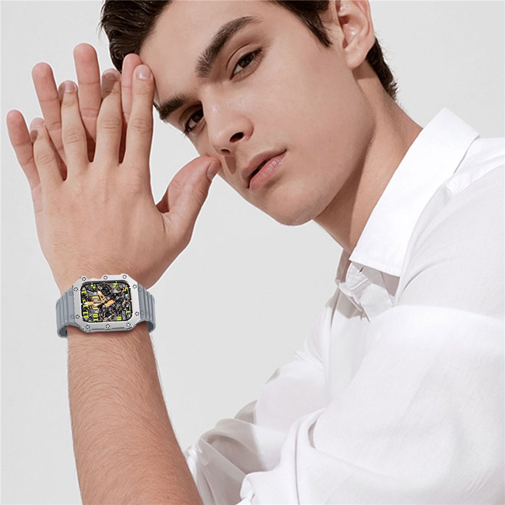 Dây Đeo Silicone Kèm Hộp Đựng Cho iWatch Series 7 / 6 / SE / 5 / 4 / 3 45mm 41mm 44mm 42mm 40mm 38mm