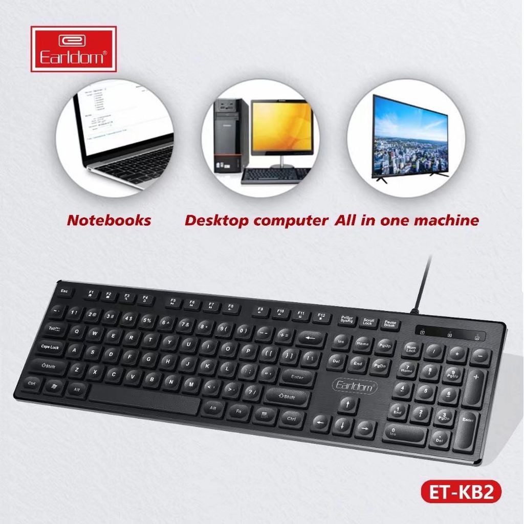 Bàn Phím Máy Tính Cơ Có Dây Chính Hãng Earldom ET-KB2 Gõ Cực Êm Siêu Bền | BigBuy360 - bigbuy360.vn