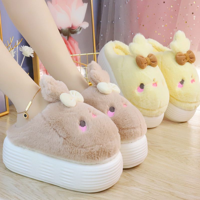Dép Bông Đi Trong Nhà Đế Dày Chống Trượt Họa Tiết Hoạt Hình Dễ Thương Cho Nữ
