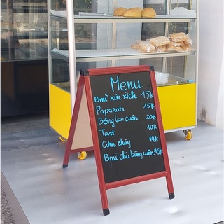 Bảng Menu gỗ 2 mặt chữ A đứng