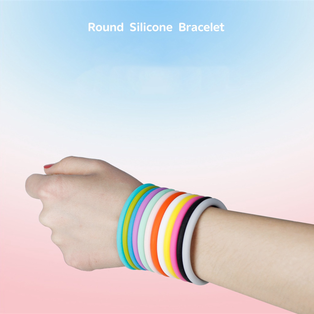 1 Vòng Đeo Tay Trang Sức Vòng Tròn Nhỏ Bằng silicone