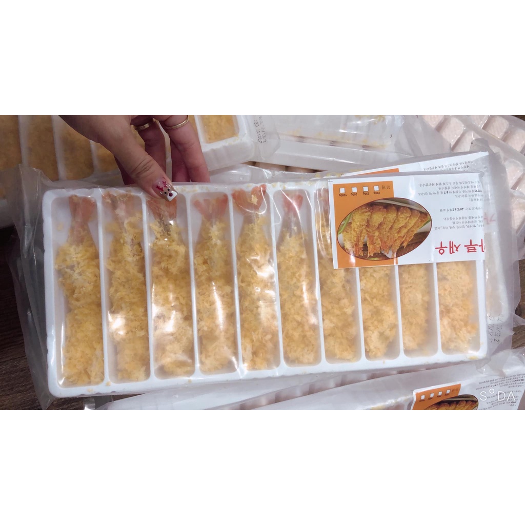 Tôm xù tempura hàng xuất hàn khay 10 con hàng to vip