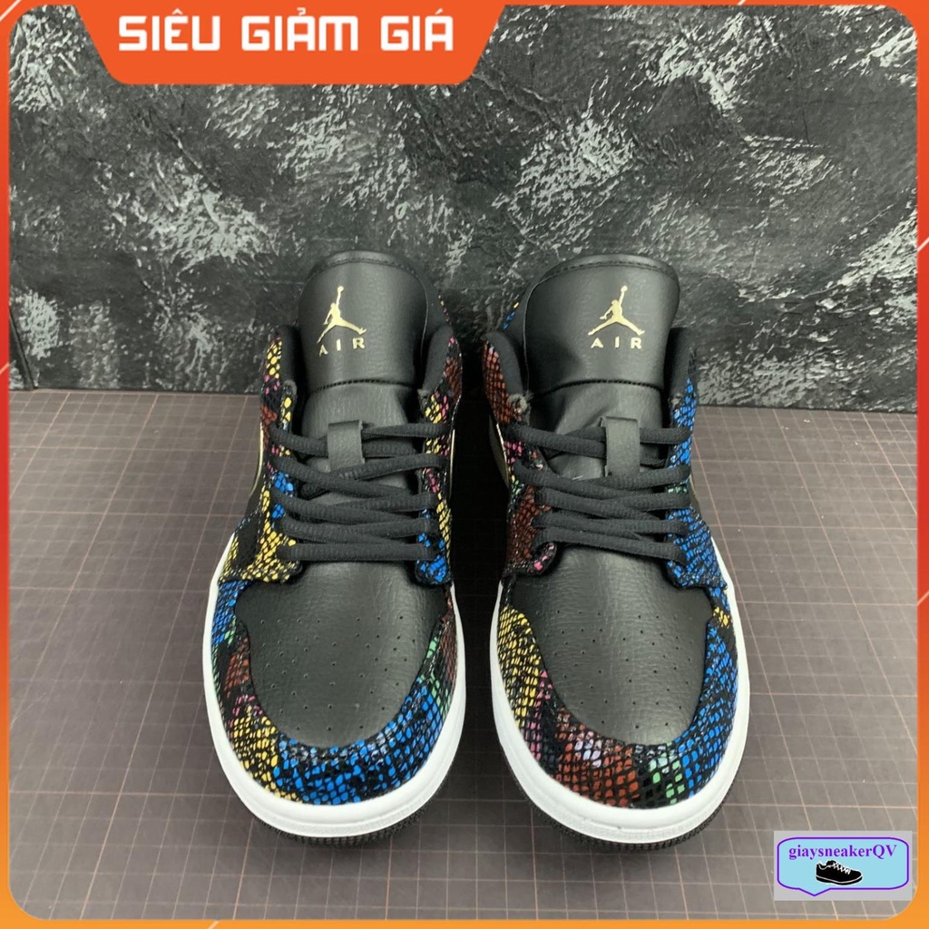 Giày thể thao Air Jordan 1 Low Multicolor S.nakeskin   cổ thấp siêu đẹp dành cho nam nữ