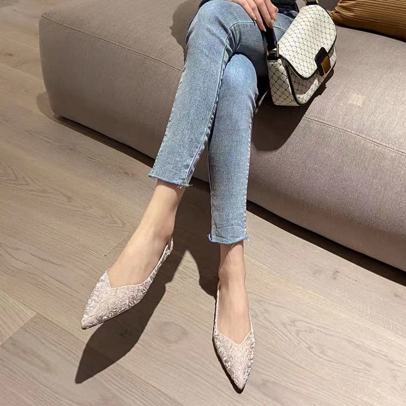 Giày Búp Bê Mũi Nhọn Đế Mềm Thời Trang Xuân Hè 2022