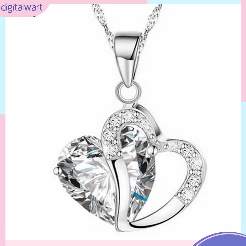 Dây Chuyền Mặt Trái Tim Đính Đá Thời Trang Cho Nữ