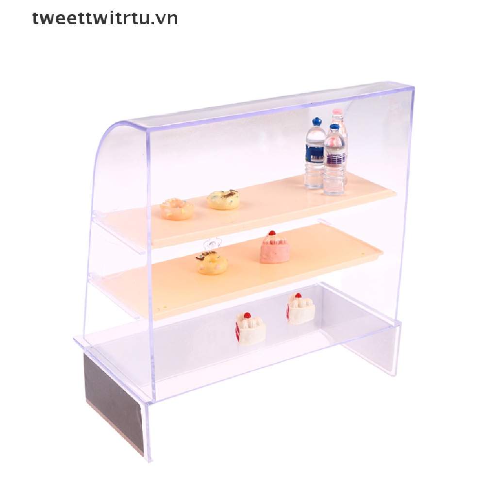 1 Set Mô Hình Tủ Trưng Bày Bánh Kem Mini Tỷ Lệ 1: 12 Dùng Trang Trí Nhà Búp Bê