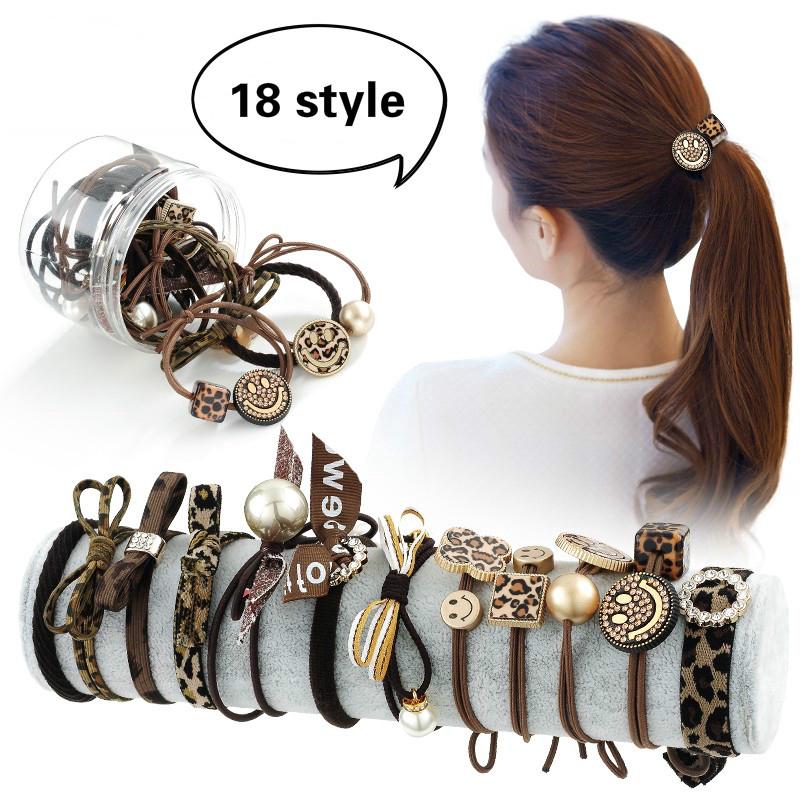 Dây buộc tóc nhiều màu họa tiết da báo thời trang cho nữ