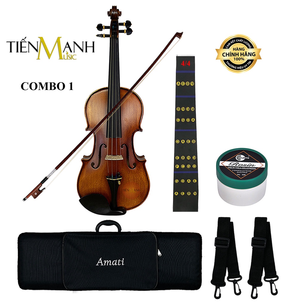 Đàn Violin Amati Vân Vẽ VM118 Size 4/4, 3/4, 1/2, 1/4, 1/8, 1/10, 1/16 - Vĩ Cầm VM118Y Vi-ô-lông Violon