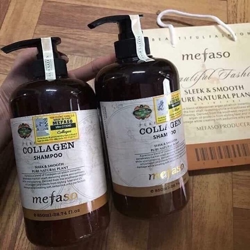 Dầu gội xả Collagen Argan Mefaso Ý -  Phục hồi tóc chuyên sâu, giúp tóc chắc khỏe, bóng mượt[Hàng chuẩn có tem, VAT]