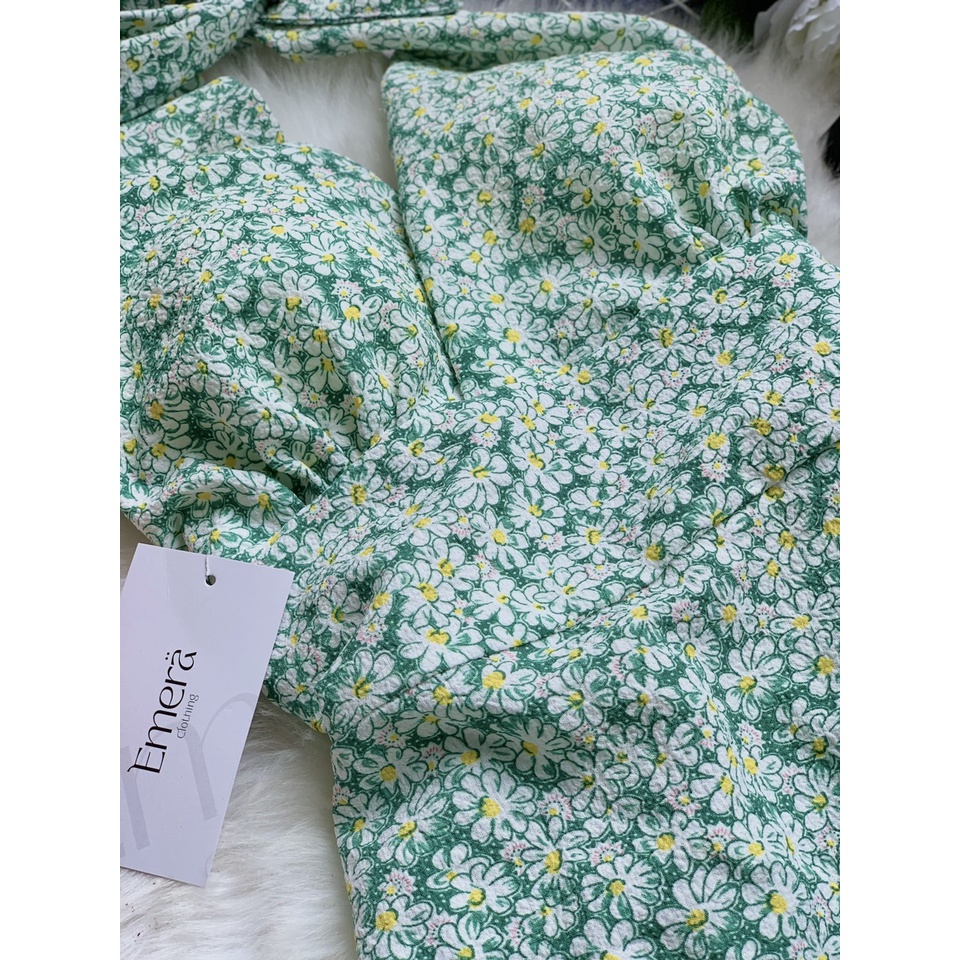 Váy Flora hoa nhí xanh lá - Dịu mát xinh tươi