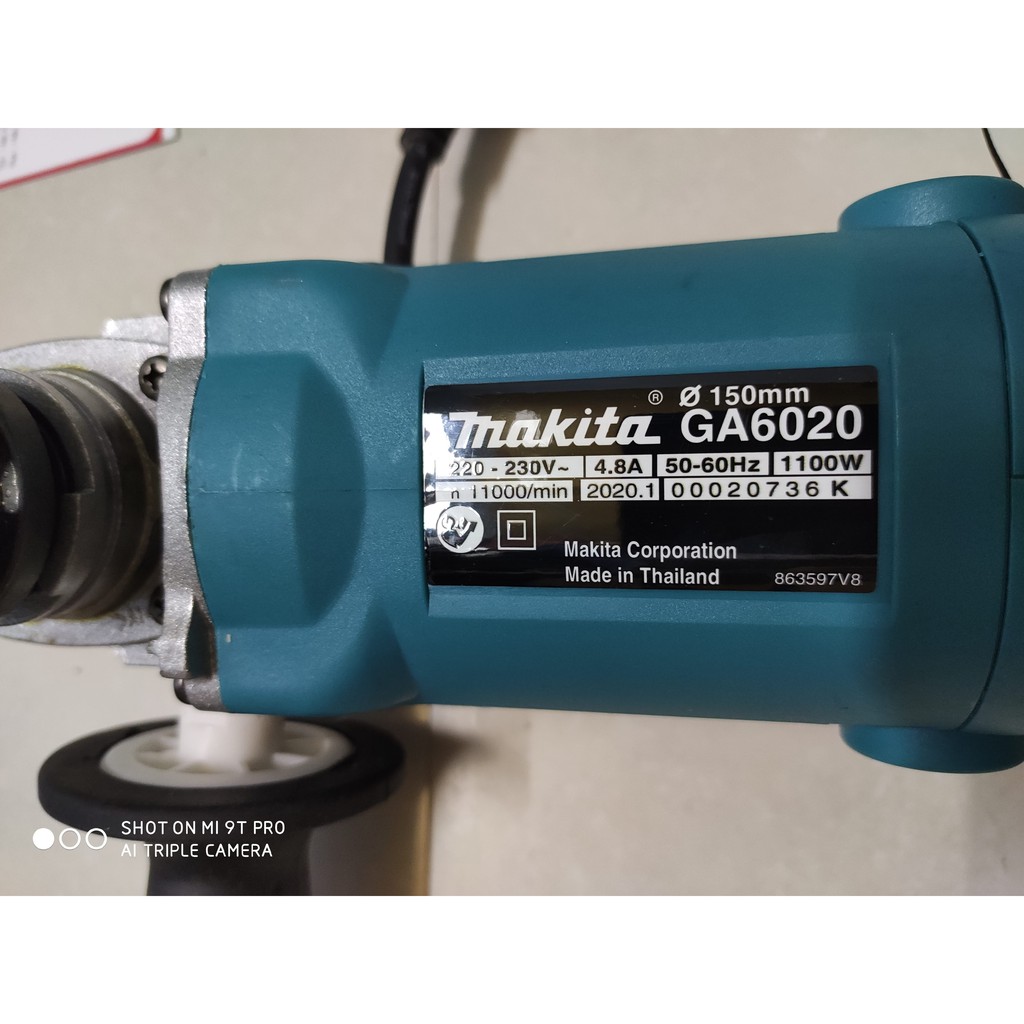 Máy mài góc , máy cắt Makita GA6020 công suất 1100W- Máy cắt 1.5 tấc chất lượng, đá mài 150mm, xuất xứ thái lan