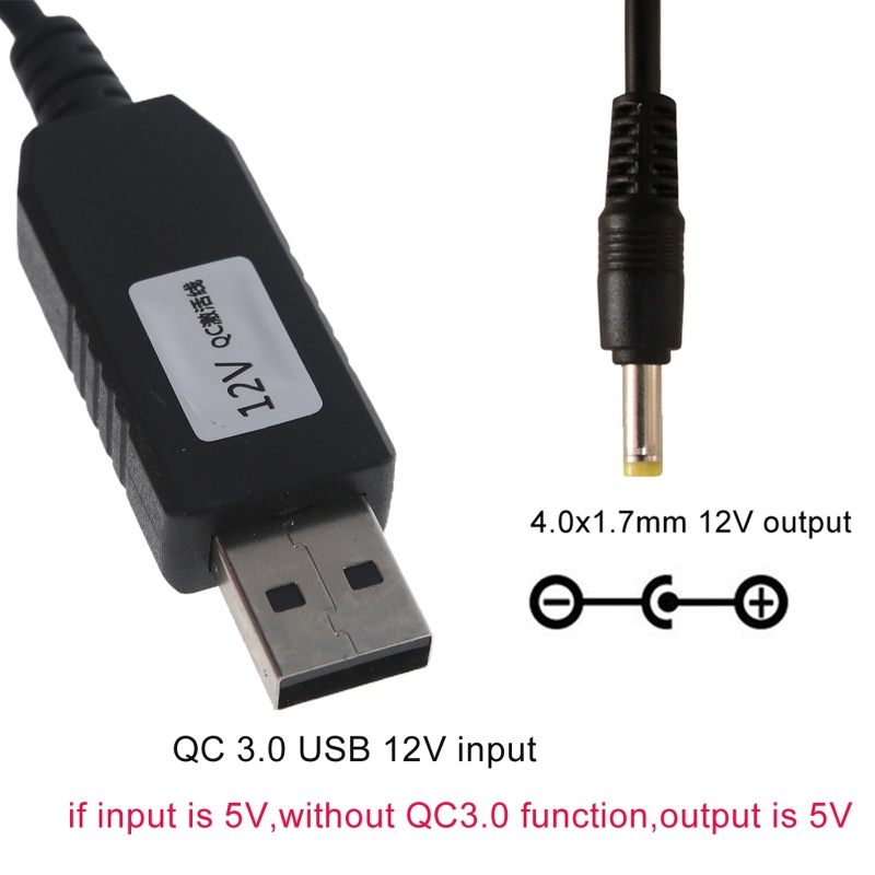 Dây cáp tăng áp QC3.0 USB sang 3.5/4.4/5.5mm 12V 1.5A cho đèn LED/ máy ảnh WiFi