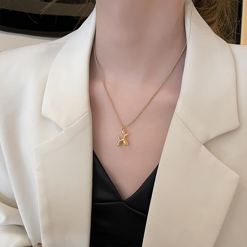 Dây chuyền titan basic mặt chó cute, mạ vàng 14k  [  KHÔNG ĐEN GỈ ]   Her Accessories CT2