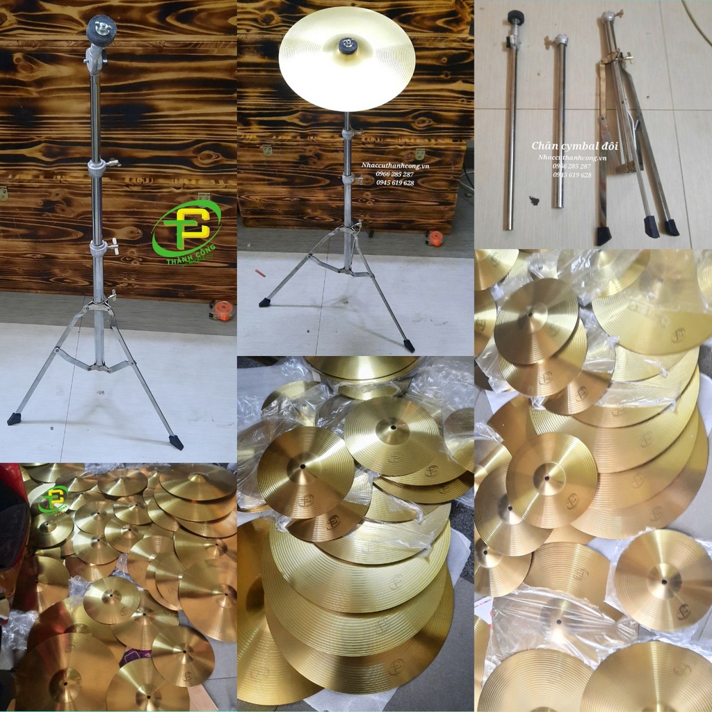 Giá đỡ cymbal cộc đôi, chân xanh pan đánh cajon,chân cymbal chơi trống jazz | Thiết bị Đoàn Đội