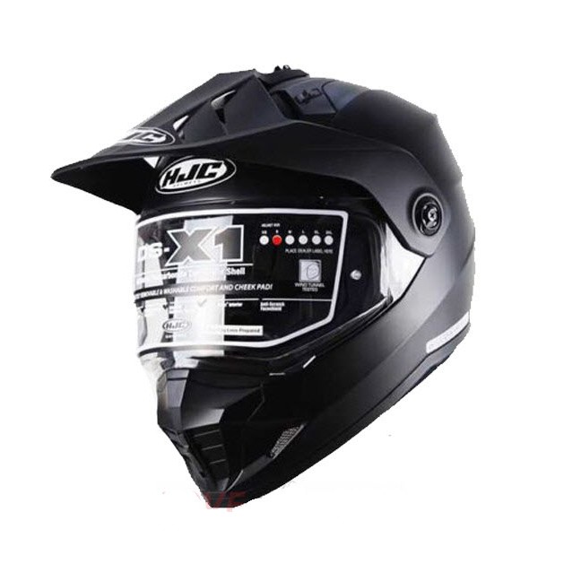 [BH 05 NĂM] Mũ bảo hiểm Full Face Dual Sport HJC DS-X1 Solid Black Adventure - Mũ cào cào, chuyên Motor địa hình,phượt