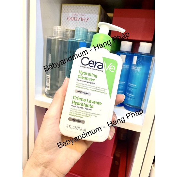 [Bill Pháp] Sữa Rửa Mặt Cerave dịu nhẹ cho da dầu mụn, da khô