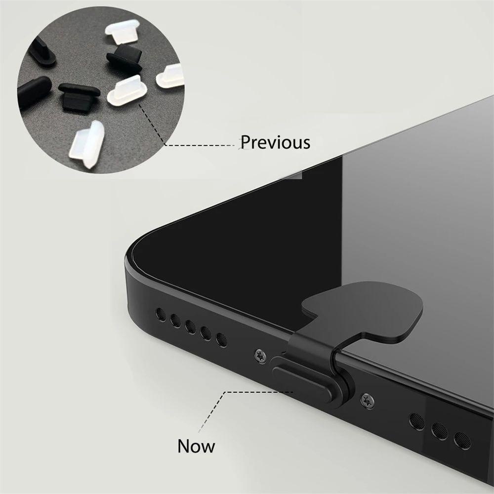 Nút bịt cổng sạc MMULCKUSB Type C chống bụi bằng silicon màu đen cho điện thoại di động