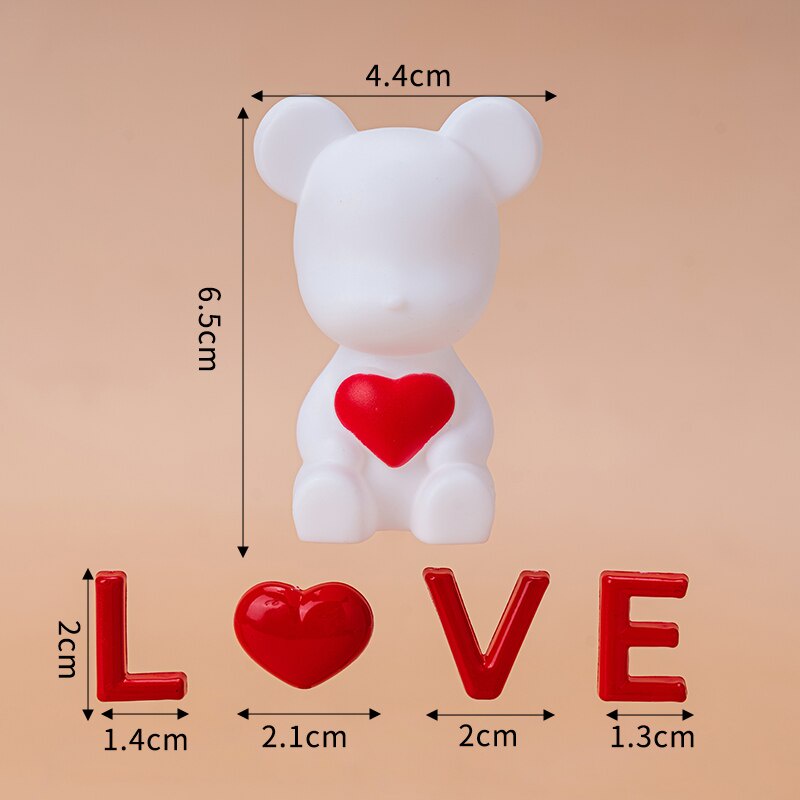 Phụ Kiện Trang Trí Bánh Kem Hình Gấu Hoạt Hình Dễ Thương