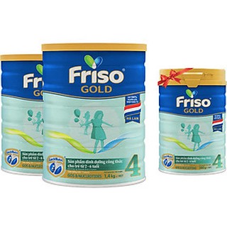 2 lon Sữa Friso Gold 4 1,4kg tặng 1 lon 380gr