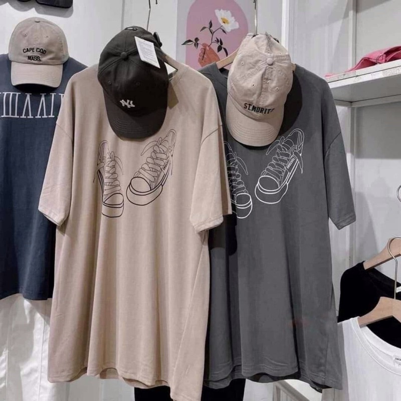 Áo Thun In Hình Đôi Giày Thể Thao Form Rộng unisex, Áo Phông Form To Nam Nữ