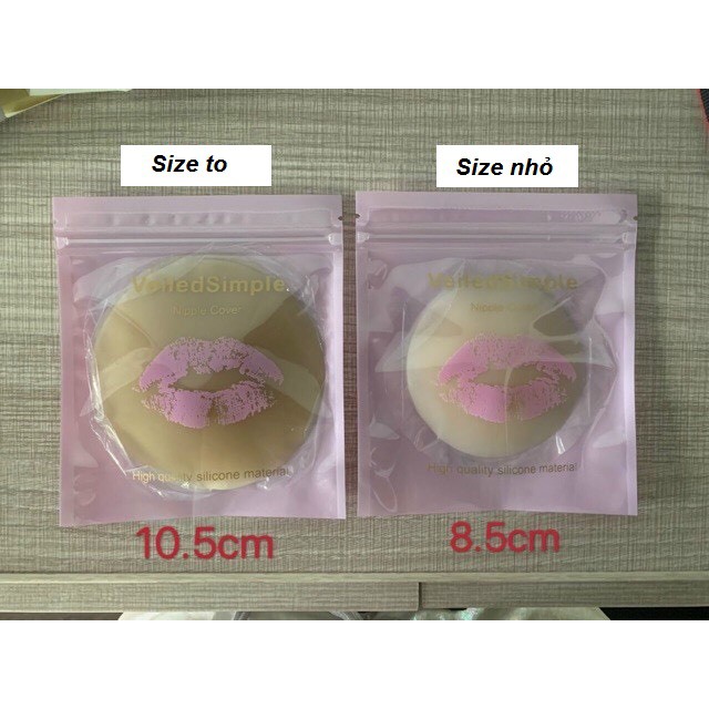 Hai miếng dán ngực silicon tàng hình siêu dính siêu thật da L275