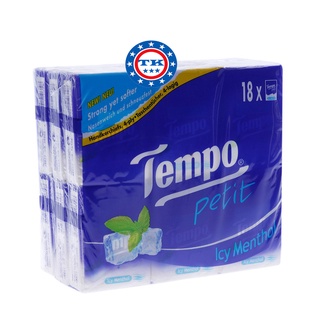 Lốc khăn giấy cao cấp Tempo Petit Icy Menthol 18 gói