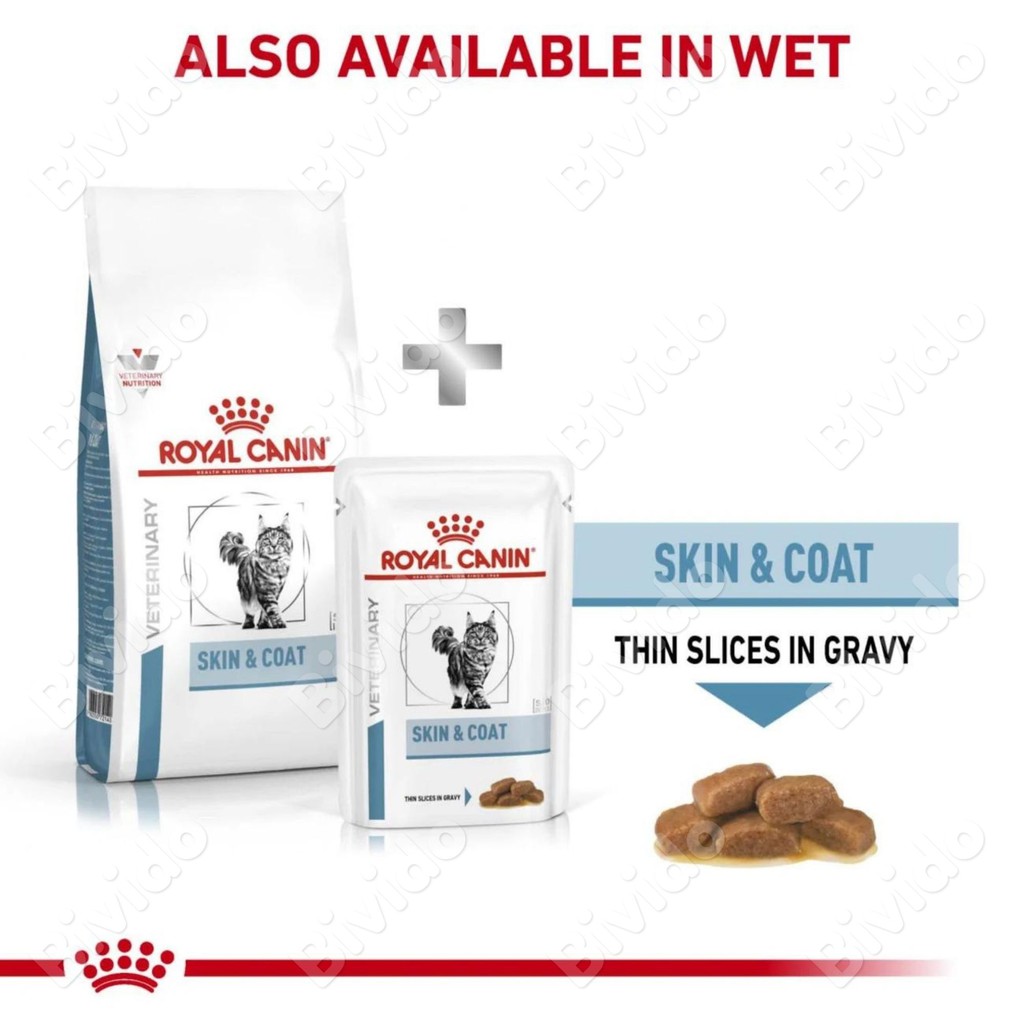 Thức ăn mèo Royal Canin Skin and Coat hỗ trợ viêm da rụng lông 400g - Bivido