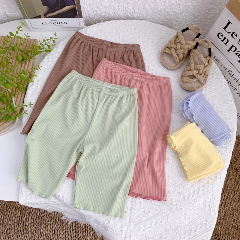 Bộ lửng bé gái thun gân siêu co dãn Xuân Hè