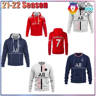 🇻🇳COD🇻🇳PSG Paris Saint-Germain Messi Hoodie Manchester United Ronaldo Hoodie Long Sleeve Sportswear Hoodie Season 21-22[EZGO]