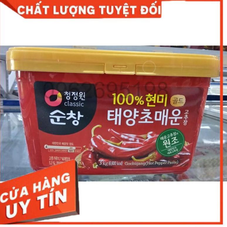 Tương ớt hàn quốc deasang 3kg hộp to cho nhà hàng. 고추장