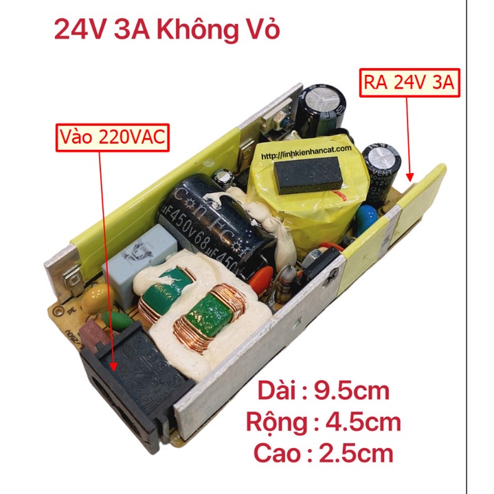 Nguồn 24V 3A Không Vỏ
