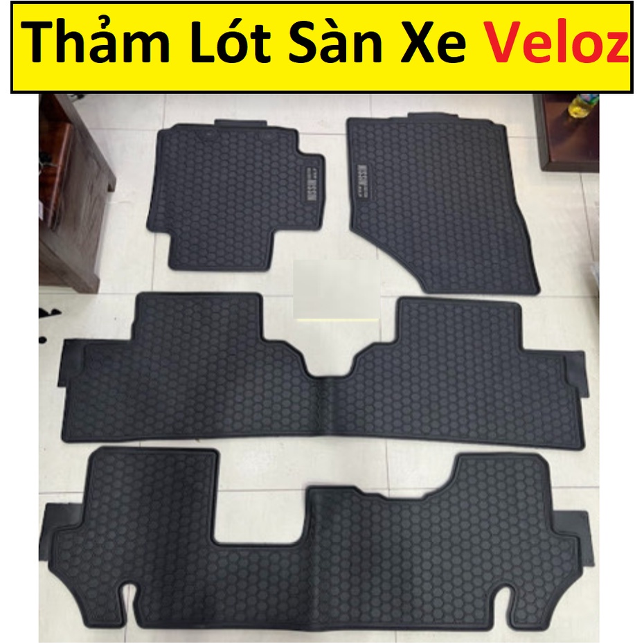 Thảm lót sàn cao su xe Toyota Veloz 2022 2023 Màu Đen, - 3 hàng ghế, hàng cao su đúc Ko Mùi Chuẩn Form xe