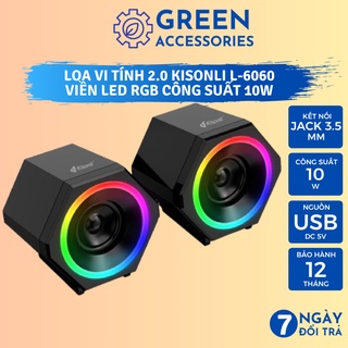 Loa vi tính Kisonli L-6060 Công Suất 10W - Có viền LED - Loa laptop Chính Hãng BH 12 Tháng