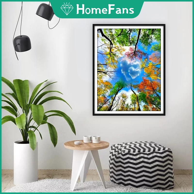 Bộ Tranh Đính Đá 5D Tự Làm Hình Khu Rừng Tình Yêu 40x50cm Trang Trí Nhà Cửa