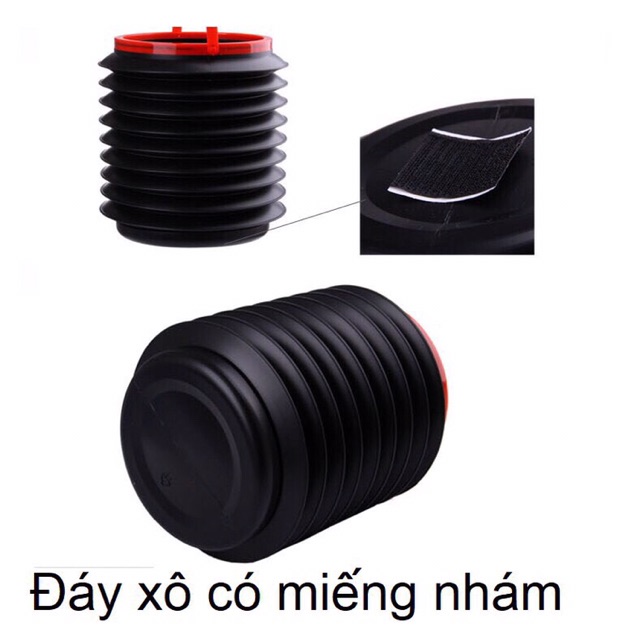 Xô nhựa lò xo gấp gọn đa năng dung tích 4L dùng trên oto