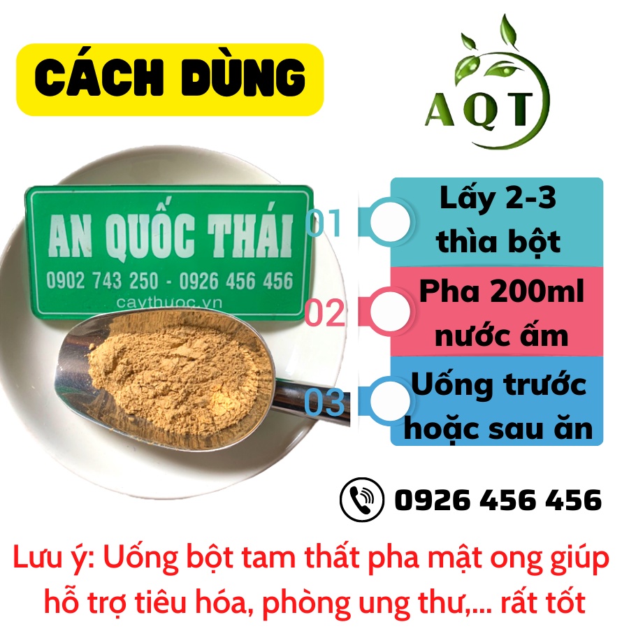 Bột Tam Thất Bắc Thảo dược An Quốc Thái Nguyên Chất 500g, Bột Củ Tam Thất Rừng Ngừa Ung Thư, Bổ Huyết, Bồi Bổ Cơ Thể