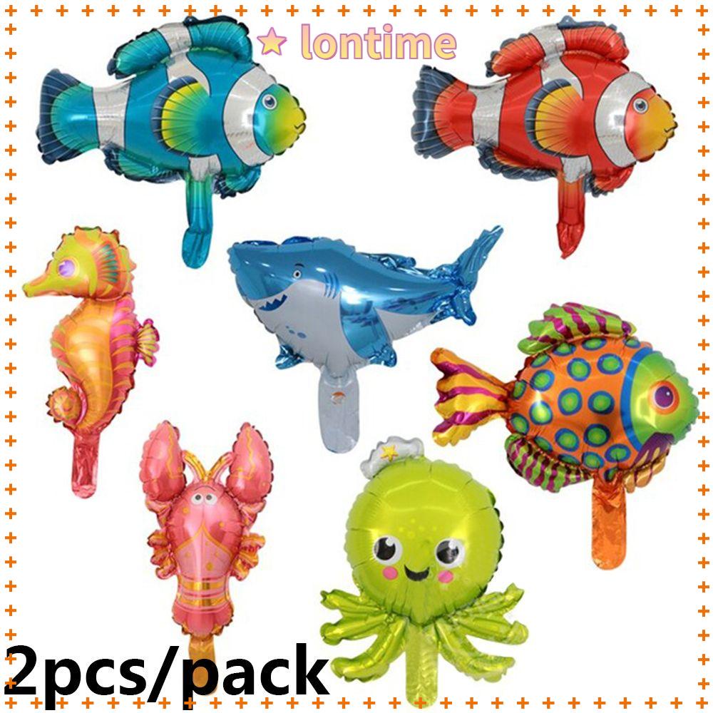 Bộ 2 bong bóng lõi nhôm hình động vật biển bạch tuộc/cá hề/cá voi trang trí tiệc